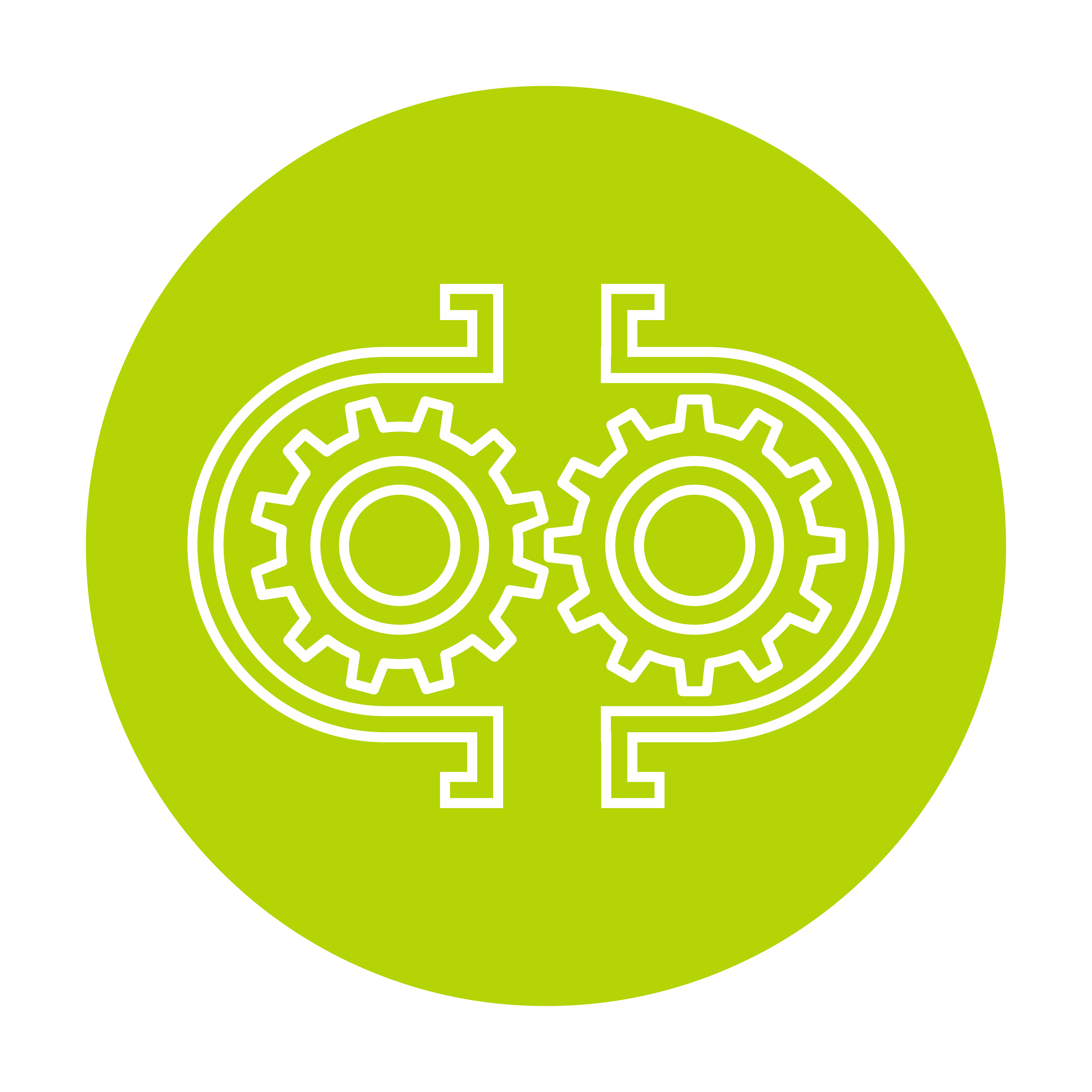 Ikona układów hydraulicznych w kolorze limonkowym