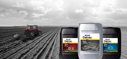 Mobil Delvac Ultra, Modern i Legend – opakowanie z czerwonym ciągnikiem
