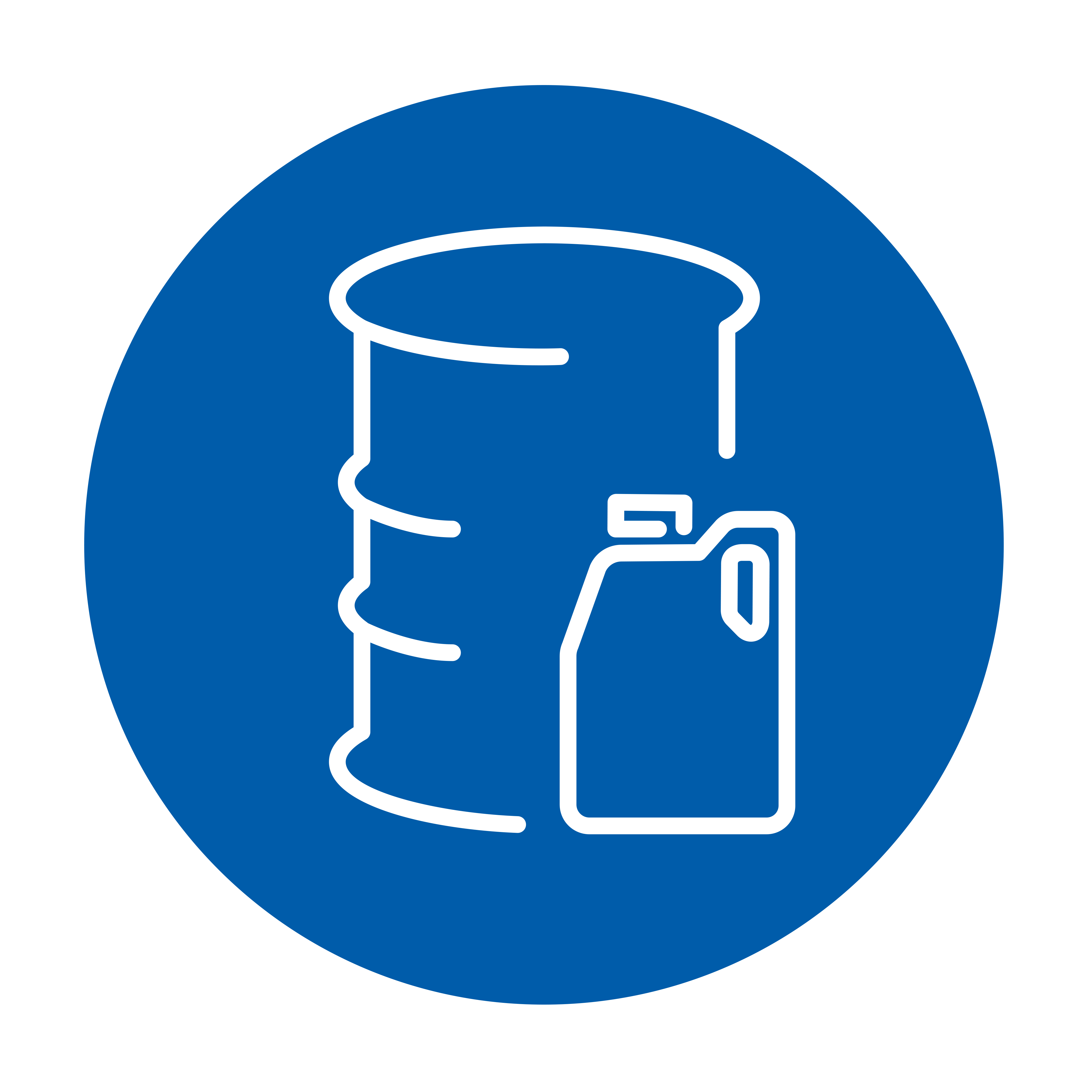 Rysunek beczki za 5-litrową butelką oleju